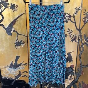 Zara Blue Floral Midi Skirt | Size Small